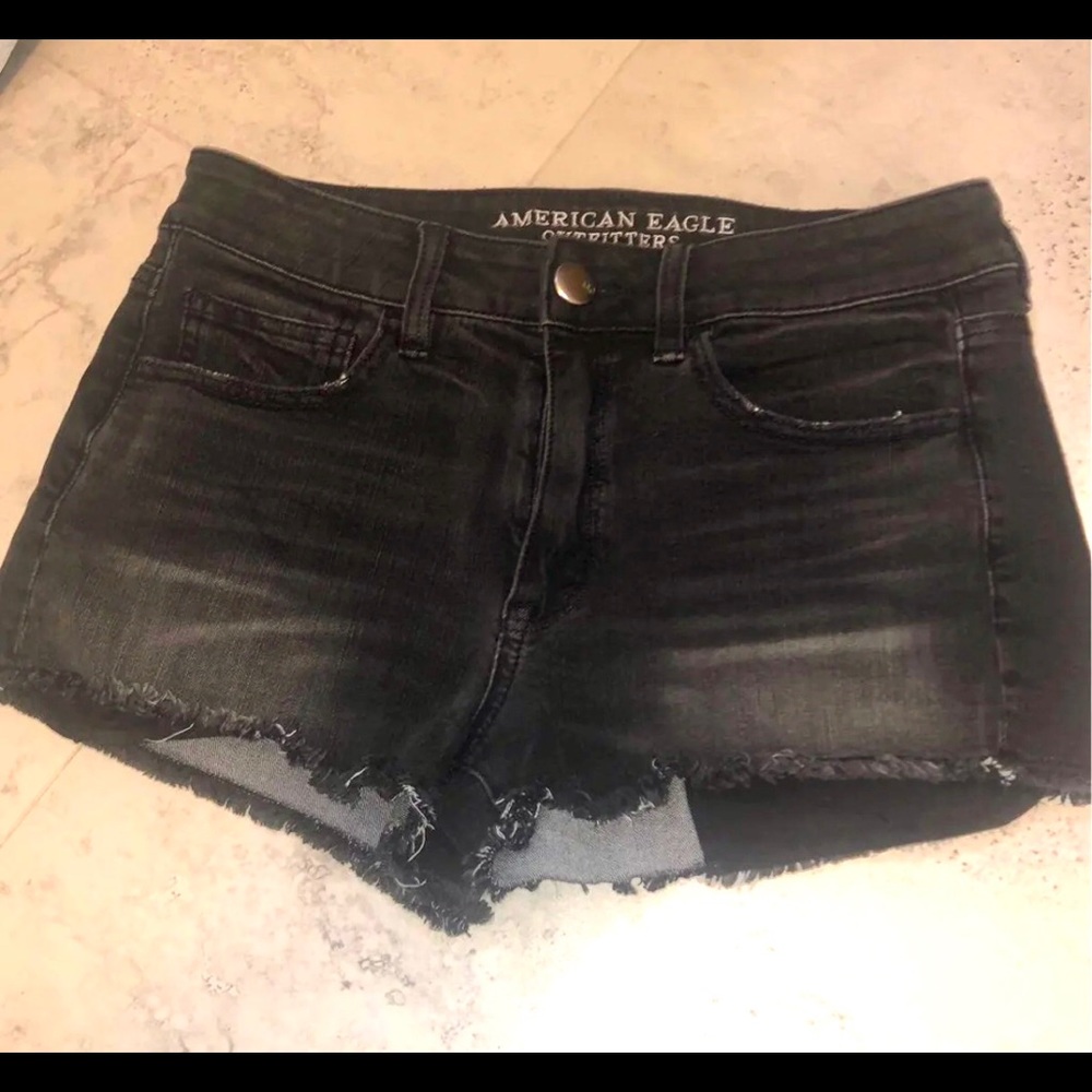 AEO Acid Washed Denim Stretch Shorts